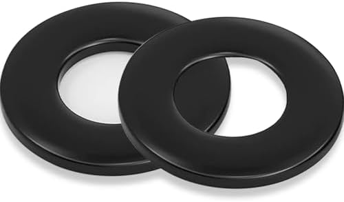 1/4" Black Flat Washers 50 Pack Made of 18-8 (304) Stainless Steel Metal Washers for Screws