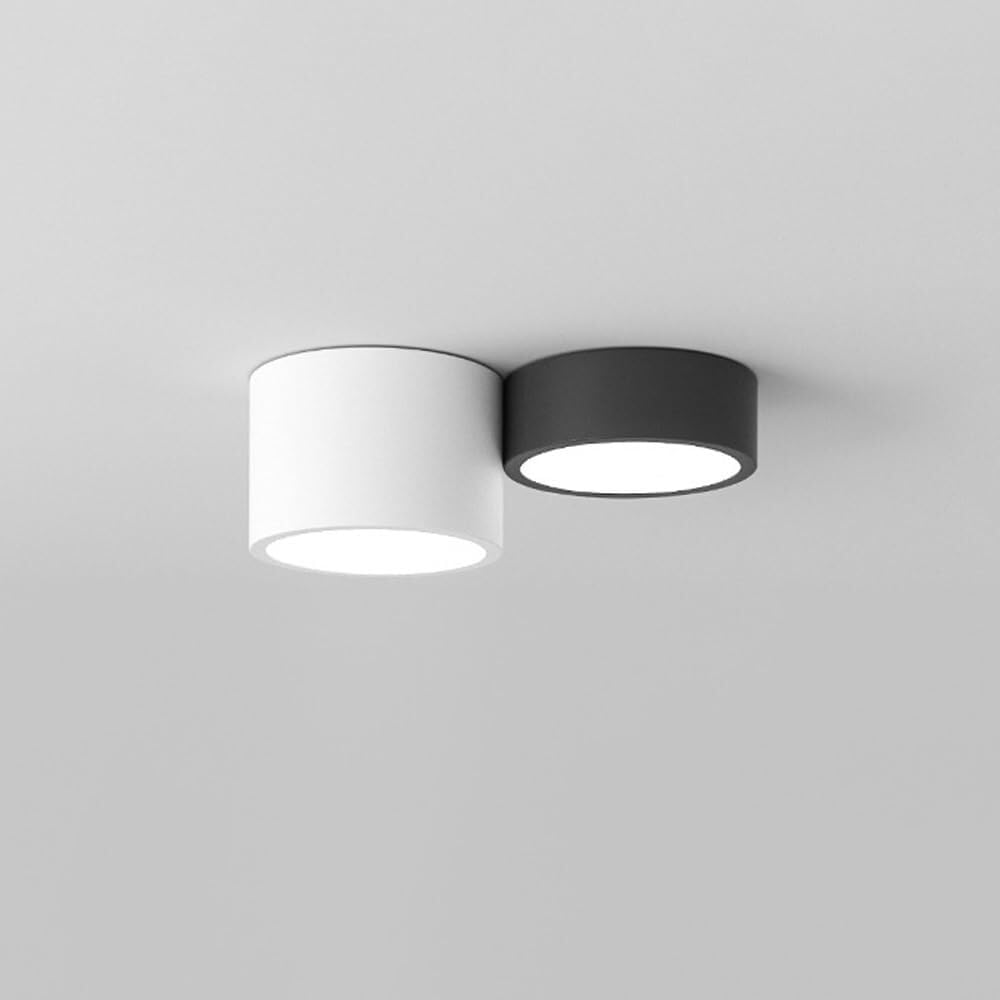 TONFON Cylindrical LED Ceiling Lamp Black and White Ceiling Light Entrance Cloakroom Downlight Ceiling Light Fixture for Hallway Balcony Entryway Foyer Stairwell Aisle Loft Restaurant(Small)