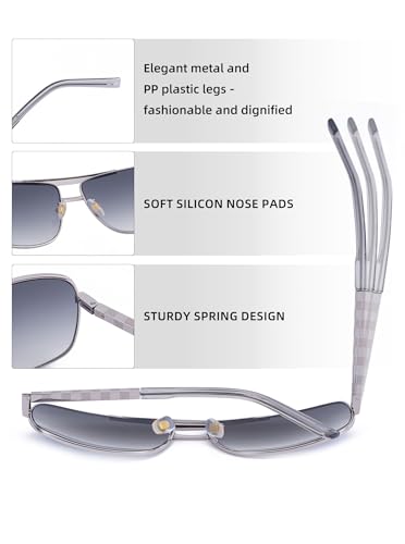 Image of Classic Sunglasses for Men Metal Frame with Spring Hinge (0256)