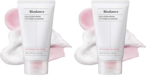 Image of BIODANCE Collagen Mask To Foam Cleanser, 2-in-1 Pore Care and Hydrating Foaming Facial Cleanser for Sensitive Skin, Gentle Face Wash, Korean Skin Careㅣ5.07 fl. oz. (150 ml) (Pack of 2)