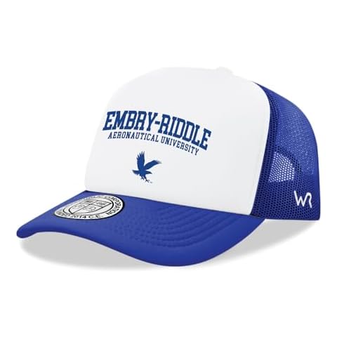 BH Fashion Company Embry Riddle Aeronautical University Eagles ERAU Trucker Mesh Snapback Seal Hat White/Royal Blue Cover