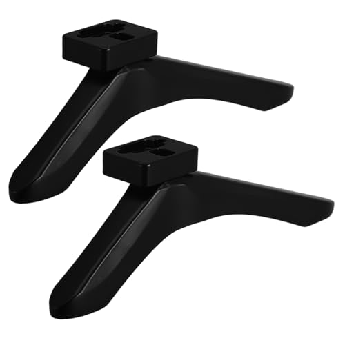 Pieds de meuble TV réglables BESTYASH - Support télévision universel en métal noir salon