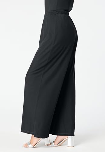 Roaman's Women's Plus Size Mesh Overlay Pant3