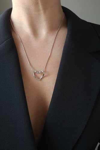 Trend Collection Kadın Paslanmaz Çelik Gold Italyan Zincirli Düğüm Kalp Kolye (SEVGİLİYE KOLYE) (Gümüş) - Görsel 6