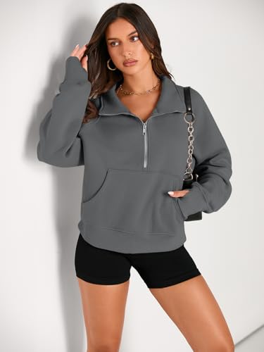 Image of AUTOMET Womens Sweatshirts Half Zip Cropped Pullover Fleece Quarter Zipper Hoodies 2026 Fall Fashion Outfits Clothes
