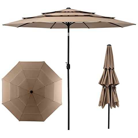TANGZON 3M 3-Tier Garden Parasol Umbrella Cover