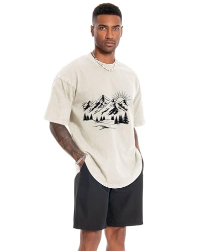 Image of Oversized Tshirts for Men Short Sleeve Vintage Washed Basic Loose Tees 2026