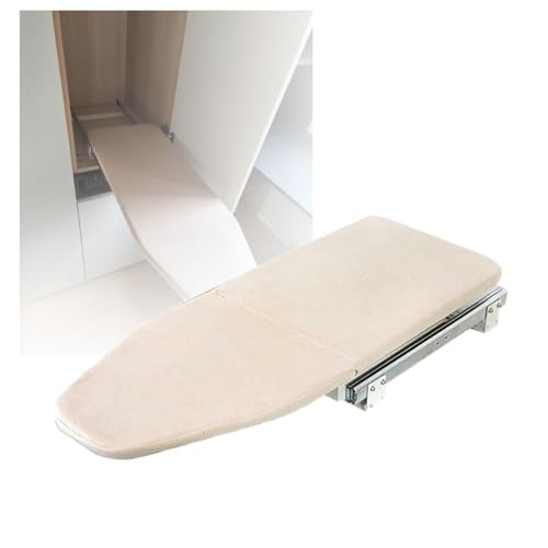 Retractable Ironing Board, Buit-in Closet Ironing Board,Pull-out Fold Ironing Board Rotatable 180° Space-Saving,for Wardrobe Cloakroom Home Apartment(Beige)