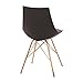 OSP Home Furnishings Oakley Mid-Century Modern Bucket Dining Chair with Faux Leather Padded Seat, Black
