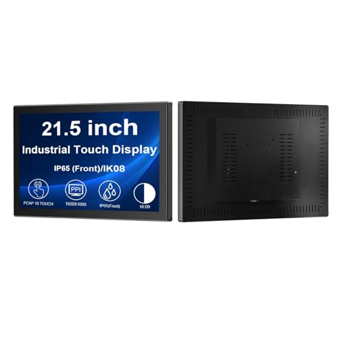 Image of VSDISPLAY 21.5'' 1920x1080 Industrial Touch Monitor IP65 Front Waterproof | IPS LCD Display,10-Point Capacitive Touch, with H /D VGA Interface for Industrial Outdoor Kiosk Use