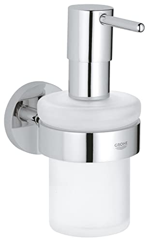 GROHE Start QuickFix Soap Dispenser with Holder (Metal and Glass, Filling Quantity 160 ml, Concealed Fastening