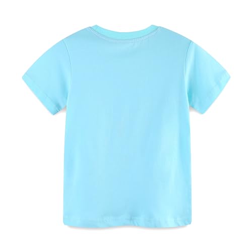 Image of HILEELANG Toddler Boy Summer Short Clothes Sets Cotton Crewneck Tees Shorts Pocket Adjustable Knite Shorts Playwear Sets