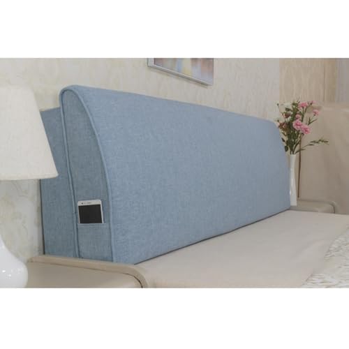 ヘッドボードクッション リーディングピロー 背もたれクッション ベッド ダブル 120x50x8cm(ヘッドボードあり) 春秋冬 サイドポケットあり ソファ ベッド 畳 出窓 腰クッション 腰枕 読書クッション リラックス 通気性 おしゃれ 無地 北欧 シ