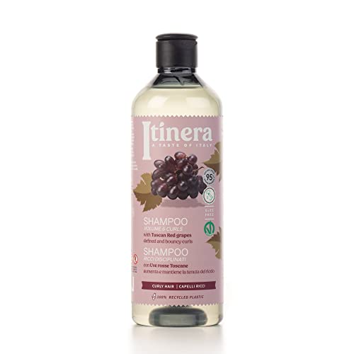 Itinera Volume & Curls Shampoo – Formula Delicata con Uva Rossa Toscana per Maggiore Volume e Definizione dei Ricci (370 ml) – Nutrimento, Ricci Vivaci e Idratazione Leggera