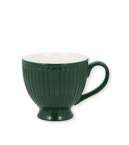 GREENGATE Taza de té ALICE con asa de porcelana verde L 0,4 Ø 11,5 cm Cover
