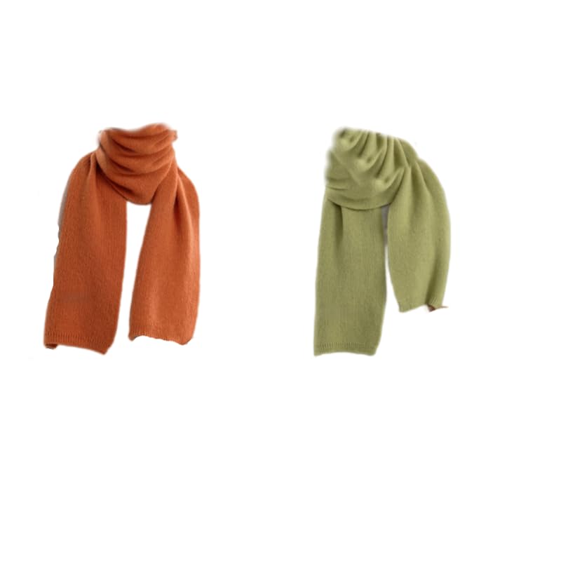 Scarf 2 Piezas De Bufanda Plana De Moda Suave Y Gruesa Para Hombres Y Mujeres De Color Sólido De Otoño E Invierno