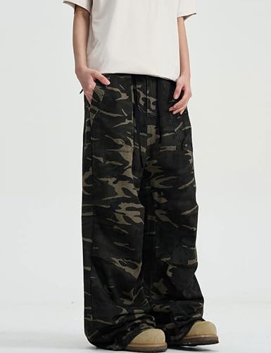 Camo Cargo Pants Y2k Men Baggy Camouflage Pants Oversized Joggers Trousers Hip Hop Sweatpants with Pockets3