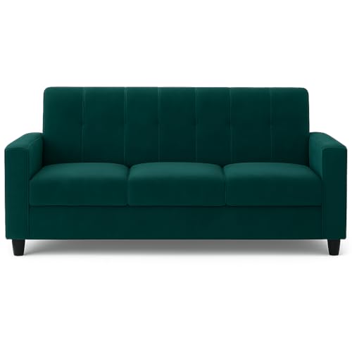 Image of FURNY Asano 3 Seater Fabric Sofa Set (Greenish Teal) | Durable Comfort | Modern Design | Ideal for Living Room