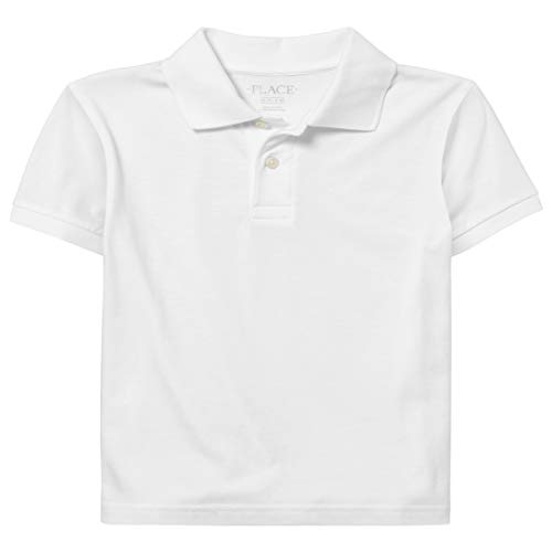The Children's Place boys Uniform Soft Jersey Polo Shirt, White, 10 12 US
