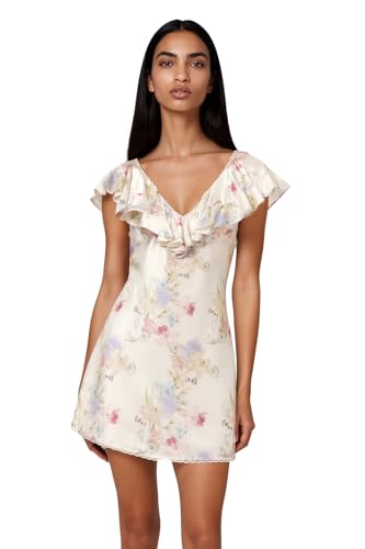 For Love & Lemons Womens Lulu Shell Mini Dress Cream m