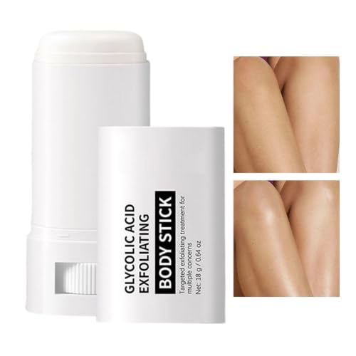 Barra corporal exfoliante con ácido glicólico, tratamiento exfoliante corporal hidratante no graso, queratosis pilaris KP para prevenir vellos encarnados, para codo, rodilla,