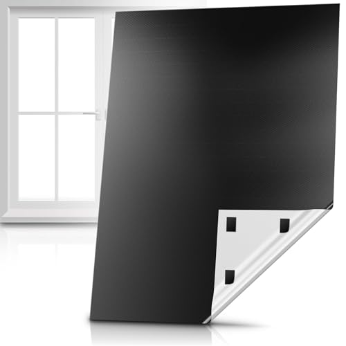 Estor Opaco sin taladrar – 200×145 cm – Cortina Enrollable oscurecedora para Ventana de Techo con Velcro Adhesivo Tela 100% Opaca y cortable a Medida, Protección Solar para habitación hogar