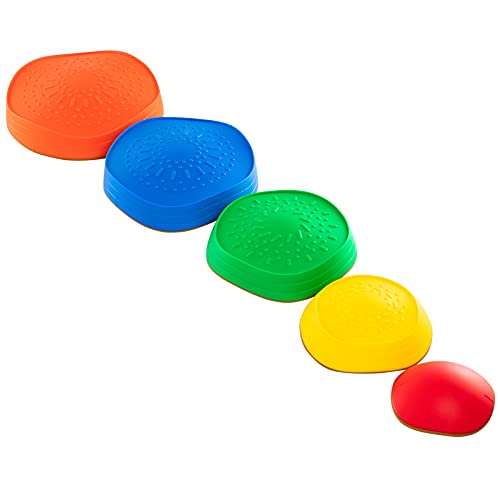 Bejoy Balance Stepping Stones For Kids Portable Stepping Blocks With Non-Slip Rubber Grips River Stones Indoor & Outdoor Toy For Kids 5 Pcs #TOP7