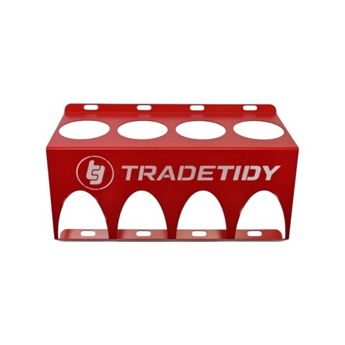 Tradetidy Supporto per bombolette spray, ideale per furgoni, garage, officine, realizzato in acciaio (rosso)