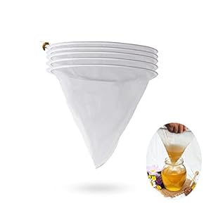 5pcs Bee Honey Filter Bag Mesh Ultra-fine Mesh Strainer Kitchen Nylon Mesh Filter 5 Gal Bucket Filter Honey Filter Bags Apiary Equipment Extraction Tool Suitable For Honey Wine Wax Beer Nut Milk