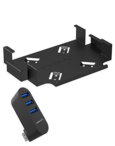 Sabrent Mac Mini VESA Mount/Wall Mount/Under Desk Mount + Premium 3-Port Aluminum Mini USB 3.0 Hub