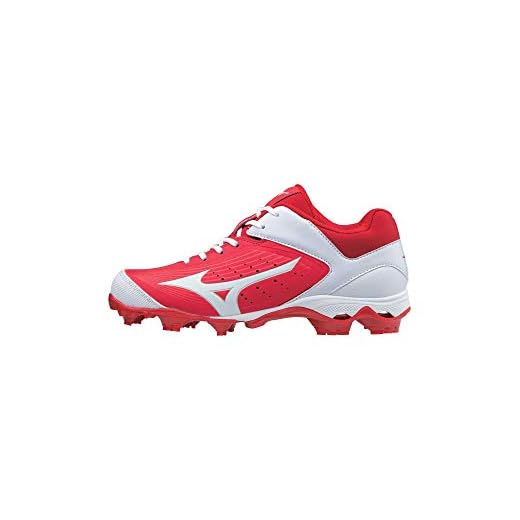 Mizuno womens 9-spike Advanced Finch Elite 3 Softball Shoe, Red/White, 9.5 US