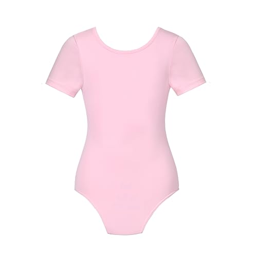 Sunny Fashion Girls Dress 2 Piece Set Pink Wrap Style Ballet Basic Leotard4