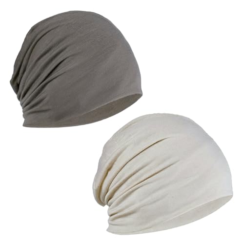 Lahviuu Gorro Slouchy 2 Pcs Gorro de Punto Gorras Hombre y Mujer Gorro Slouch Beanie,Gorro Casco...