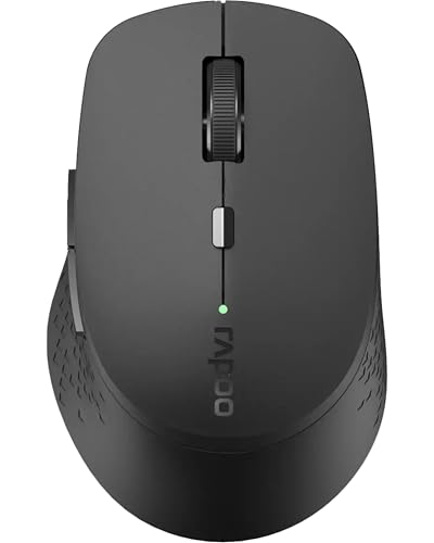 Rapoo Souris optique sans fil Multi mode 2,4GHz/BT 3.0/BT 4.0 "M300" (bluetooth, souris d'ordinateur, design, avec boutons et molette de défilement) Gris foncé