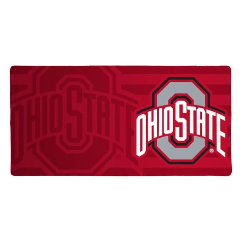 Ohio State University Buckeyes Primary Stripe Large Gaming Mouse Pad Desk Mat with Stitched Edges, Non-Slip Base for Gamer, Home and Office, 31.5 x 15.7