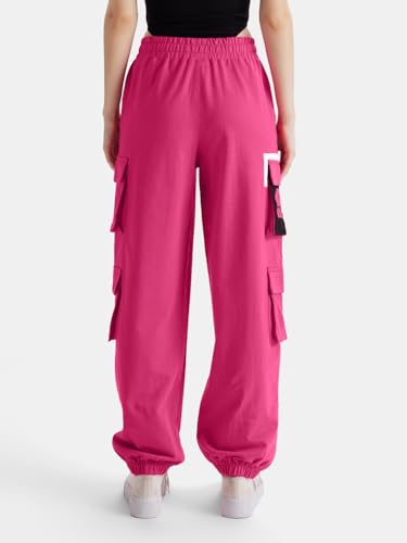 Image of The Souled Store Official Mickey Mouse: Happy Women and Girls Easy fit Cotton Pink Color Women Easy Joggers