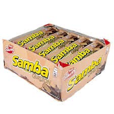 SAMBA CARLTON AVELLANA, 2 PACKS. Galleta Cubierta de Chocolate Rellena de Avellana/Chocolate covered wafer cookie filled with hazelnuts, 2 PACKS of 20 und each.
