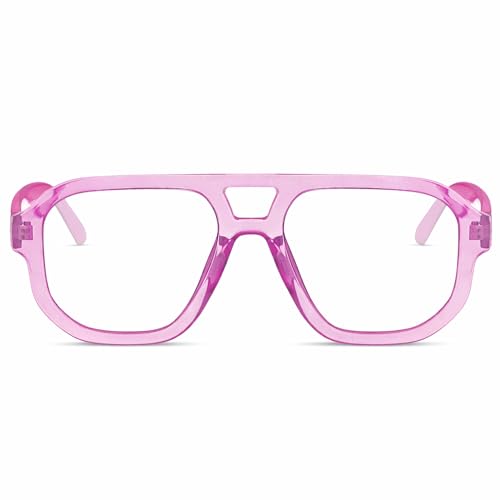 Image of livho Retro Aviator Blue Light Blocking Glasses for Women Men with Soft Case, Trendy Rectangle Computer Eyeglasses