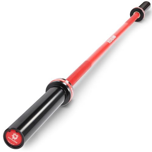 RICHUANG 5FT Olympic Barbell 12kg 2 Short Bar for Home Gym Red