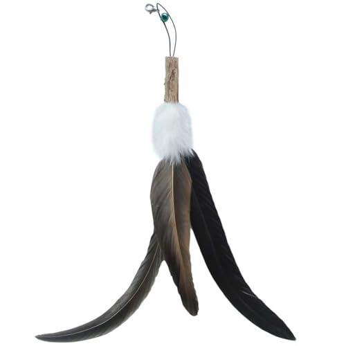 MikiLim Cat Feather Toy Refills for Cat Wand 5-Pack Undyed Natural Big Feather Cats Wand Attachment Replacement with Bell,Clasp 2PCS Extension String by MikiLim - Used condition - Image 6
