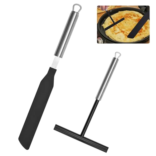 【Materiale in acciaio inox 304 di alta qualità e rivestimento in silicone】Questo strumento per le crêpes è realizzato in acciaio inossidabile 304 con rivestimento in silicone, robusto e durevole, sicuro da usare. Il design della maniglia è dritto, comodo da tenere e facile da afferrare. Lo strumento per crepe è resistente a temperature fino a 220°C, si adatta a diversi ambienti di cottura, sia che si tratti di una padella o di una macchina per pancake, è facile da maneggiare.