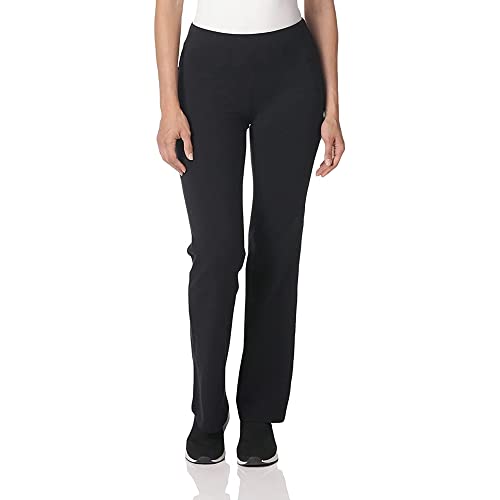 Style Spot (Black/Pack of 2, UK 16/31" Long Inside Leg Women's Elasticated Pull ON Pants Bootleg Trousers Ladies Nurse Carer Plus Size Bottoms