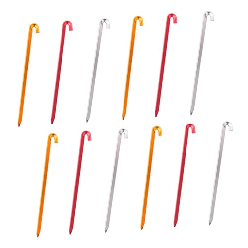 Piquetas para camping de aluminio POPETPOP, 12 estacas de exterior resistentes 2