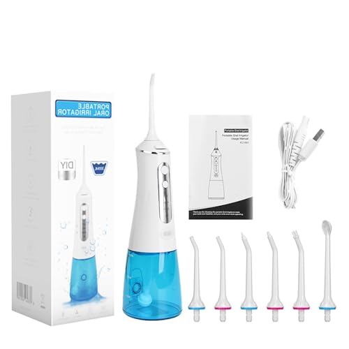 Tragbarer Wasserzahnseiden-Teeth Pick, Kabelloser Munddusche, 300ML Wiederaufladbarer Reisewasserreiniger, IPX7 Wasserdicht, Elektrische Zahnreinigung