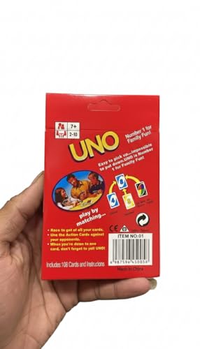 Image of Classic Card Game - 112 Colorful Cards | Fun Family & Party Game | 2-10 Players | Easy to Learn | Ages 7+ | Fast-Paced Colour & Number Matching Game for Kids & Adults (UNO)