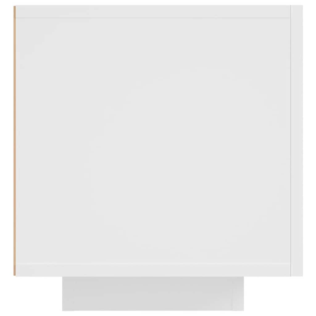 vidaXL Mueble de TV con Luces LED, Blanco, 160x35x40 cm, Madera de ingeniería, Soporte para televisores hasta 70", Mueble bajo con estantes, Consola Moderna para salón