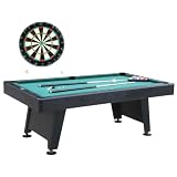Barrington Billiard 84" Arcade Pool Table with Bonus Dartboard Set, Green