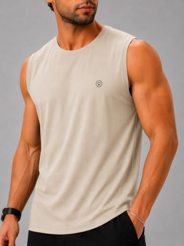Image of CHKOKKO Sleeveless T Shirts Gym Vest for Men Workout Premium Cotton Blend