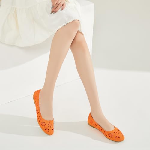 Image of BABUDOG Mesh Ballet Flats Shoes for Women,Womens Flats Dressy Comfortable,Women's Dress Shoes with Flower Eyelets,Slip on Casual Walking Flats