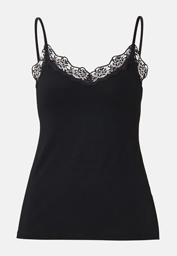 Golden Lady Tanque De Encaje Y Viscosa Camisola, Negro, 3 Mujeres